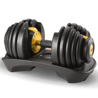 Haltères réglables, haltères à réglage rapide de 5 lb à 52,5 lb, ensemble d'haltères et de barres, poids libres réglables pour la salle de sport