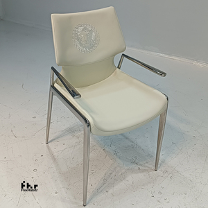 Customizable White Faux Leather Dining Armchair Stainless Steel Frame Wholesale for Commercial Use - Product Image 4