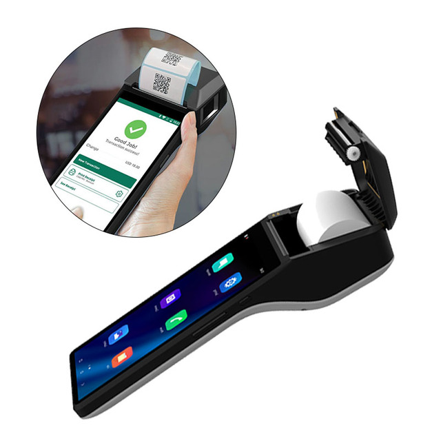 6 Inch Smart Mobile POS Machine Portable Android Mobile POS Terminal with NFC Built-in Printer S81P