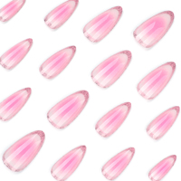 3957 glamour rose Ombre ongles avec paillettes conseils court amande faux ongles presse sur ongles ongles artificiels personnaliser