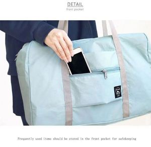 Nouveau Sac de Voyage Pliant à une Épaule - Sac de Rangement de Voyage Couleur Unie Grande Capacité avec Poignée Trolley pour Avion - Product Image 5