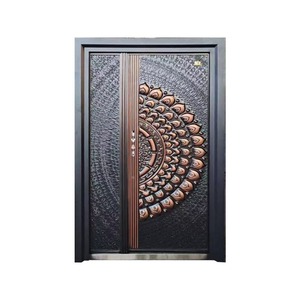 Porte battante de luxe Sofia en fer forgé, couleur personnalisable, antivol, pour entrée de maison, durable, porte complète - Product Image 4