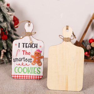 Creative natale Gingerbread Man in <span class=keywords><strong>legno</strong></span> segno inciso appesa <span class=keywords><strong>a</strong></span> parete ornamento negozio <span class=keywords><strong>di</strong></span> benvenuto decorazione - Product Image 3