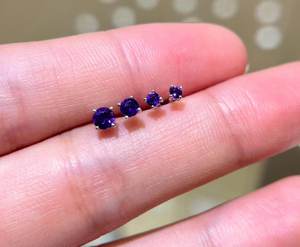 Pendientes de Oro de 18K AU750 con Zafiro, Amatista, Tsavorita y Rubí con Cierre de Rosca Xinfly - Product Image 5