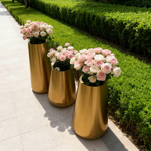 Tùy Chỉnh Thép Không Gỉ Chậu Hoa Cho Nhà Vườn Không Thường Xuyên Đa-Màu Sắc Hình Nón Thiết Kế Lỗ Thoát Nước Thân Thiện Với Môi Tính Năng - Product Image 2