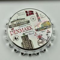 Nouvel arrivage Cadeau souvenir promotionnel personnalisé au Danemark Bouchons de bouteille Aimant de réfrigérateur Ouvre-bouteille