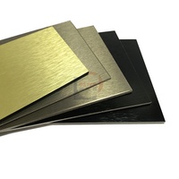 Panel Compuesto de Aluminio con Superficie Cepillada en Negro y Plata, Alucobond, Panel ACM Interior de Aluminio Cepillado
