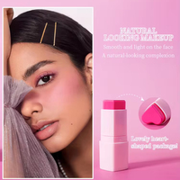 Fard à joues coeur rose contenant crème fard à joues bâtons lumineux fard à joues baume logo personnalisé maquillage de marque privée fard à joues crémeux