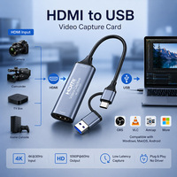 Carte de capture vidéo HDMI 4K USB 3.0, entrée 4K 30Hz, sortie 1080P 60Hz, pour streaming, enregistrement et OBS