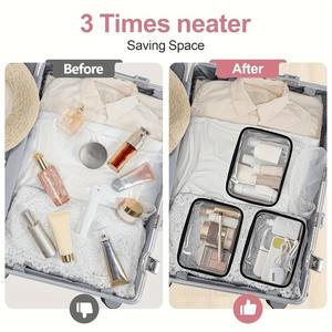 Bolsa de Maquillaje Transparente Unisex con Cierre, Organizador de Artículos de Aseo Portátil de Viaje con Asa, Duradero y Fácil de Limpiar para Gimnasio y Aeropuerto - Product Image 4