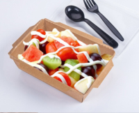 Donuts Dessert Cake Box with Clear Plastic Lids Paper and Plastic Packaging for Sushi Embossed and Matt Laminated