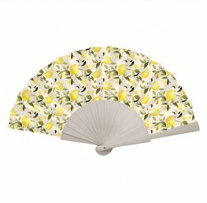 Customized Luxury Promotion Portable Folding Wooden Bamboo Handle Paper <b>Handheld</b> <b>Fan</b> 2025 - Product Image 1