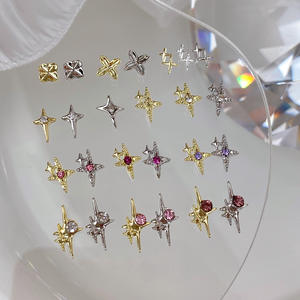 Accessoires pour ongles 3D populaires, 10 pièces/sac, base en alliage or et argent, motif étoile, incrustation de <span class=keywords><strong>strass</strong></span>, accessoires pour ongles, bricolage, <span class=keywords><strong>art</strong></span> des ongles - Product Image 3