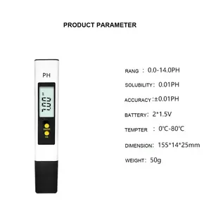 Pengukur PH Air Portabel Presisi Tinggi Ukuran Saku Pengukur PH Digital Kalibrasi Otomatis untuk Akuarium Pengukur PH