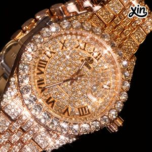 진짜 금 IPS 나노 진공 도금 풀 크리스탈 다이아몬드 여성용 시계 럭셔리 시티즌 무브먼트 스테인리스 스틸 밴드 9mm 케이스 아날로그 - Product Image 6