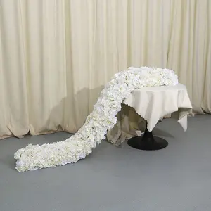 LFB445-white2 alta qualidade longa flor branca corredor tabela casamento peça central decoração floral corredor corredor corredor corredor