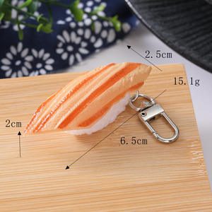Porte-clés de <span class=keywords><strong>cuisine</strong></span> japonaise de simulation, nourriture japonaise, porte-clés kawaii réaliste en 3D, porte-clés de saumon sushi créatif, porte-clés de crevettes sushi <span class=keywords><strong>japonais</strong></span> - Product Image 6