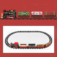 2023 regalo de Navidad niños Navidad Retro Steam Puzzle montaje sonido luz Spray pista eléctrica coche juguete Mesa tren de juguete conjunto
