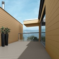 Revêtement mural en WPC couleur bois naturel, imperméable, pour façade extérieure de maison