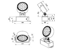 Projecteurs et spots LED ronds et chauds, étanches IP65, en aluminium, avec contrôle DMX512, 24W, pour l'éclairage paysager extérieur