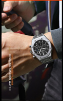 Montres Homme Bracelet Logo Personnalisé OEM Designer Acier Inoxydable Multi-Fonctions Luxe Étanche Phase de Lune Orologio Uomo