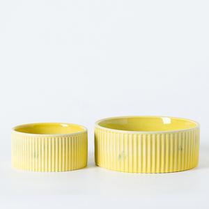 BESTCERA Роскошная керамическая миска для собак с полосатым узором, меняющим цвет, нескользящая миска-диспенсер для кормления домашних животных, премиум-класс - Product Image 3