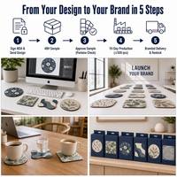 Ensemble de sous-verres antidérapants, imperméables, résistants à la chaleur, avec impression de logo personnalisé, pour la maison, le bureau, la table, 6 pièces