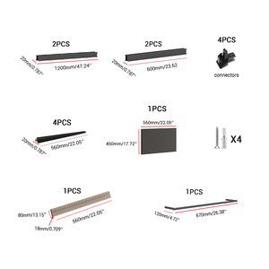 Giá để đồ treo tường thiết kế mới <span class=keywords><strong>2025</strong></span>, sang trọng, màu đen, tiện dụng, dùng trang trí phòng học - Product Image 3