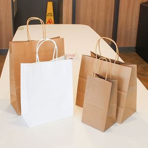 Bolsas de Papel Kraft Marrón Personalizadas, Coloridas, de Grado Alimenticio, Recicladas, con Asas para Regalos, Dulces, Compras, Uso Doméstico y de Supermercado - Product Image 2
