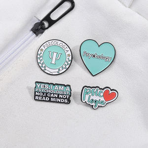 Broche de letra inglesa de Psicología creativa a precio de fábrica, insignia de Metal, accesorios Retro personalizados, alfileres de solapa - Product Image 3