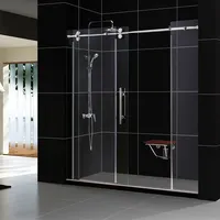Frameless Sliding Tempered Glass Shower Door for Bathroom