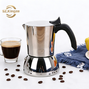 <span class=keywords><strong>Cafetera</strong></span> Moka Kingze de Diseño Clásico para Estufa, <span class=keywords><strong>4</strong></span>, 6 y 10 <span class=keywords><strong>Tazas</strong></span>, Acero Inoxidable, Portátil, <span class=keywords><strong>Cafetera</strong></span> <span class=keywords><strong>Italiana</strong></span> - Product Image 1