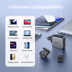Adaptador de Viaje UGREEN GaN de 65 W, Cargador de Teléfono de Viaje para EE. UU., UE y Reino Unido, Cargador de Viaje Todo en Uno con 1 Puerto USB y 2 Cargadores de Pared Tipo C - Product Image 2