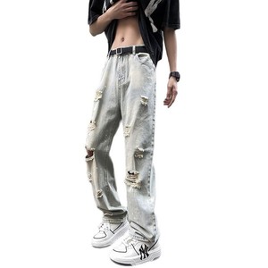 Vaqueros de mezclilla lavados y rasgados para hombre, de pierna recta, holgados, de talle medio, estilo veraniego, juvenil, americano, de marca de moda urbana, <span class=keywords><strong>Badboy</strong></span>, atractivos - Product Image 5