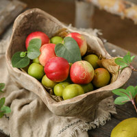 Plateau en forme de lingot de bois, décorations de table de thé, plateau à fruits en bois massif, style de bâtons de maison, ornements doux