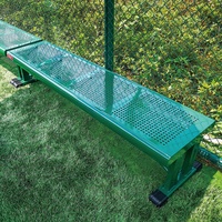Banc en alliage d'aluminium recyclable perforé, siège ergonomique incurvé, embouts de pieds en caoutchouc, résistant à la décoloration, banc de sport d'extérieur