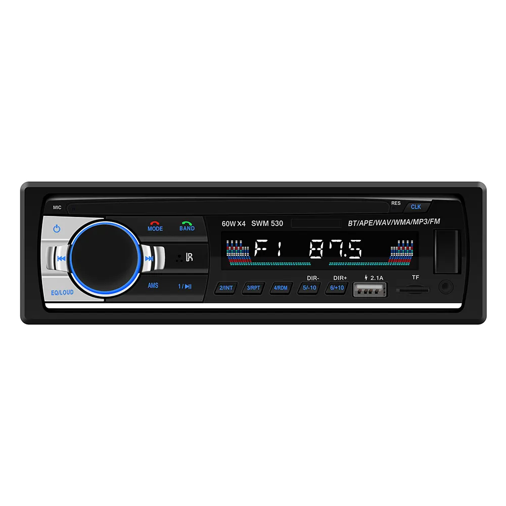 Modello 530 12V singolo 1 din 2USB/FM/SD/AUX autoradio audio radio lettore mp3 con supporto bluetooth ricarica del telefono