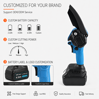 Mini tronçonneuse sans fil 20V MAX 4/6/8 pouces, batterie lithium sans balais, scie électrique pour la coupe du bois