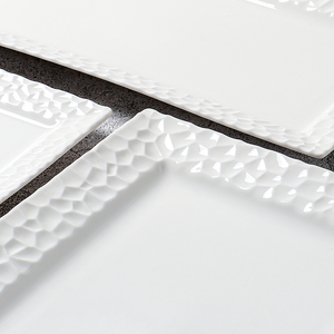 Chất lượng cao trắng sứ tấm hình chữ nhật cho nhà hàng đám cưới gốm phục vụ tấm đồ ăn - Product Image 5