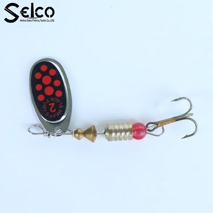 Selco In Stock 2G/2.5G Fishing Spinner Spoon Bait Black Spinner Bait Lure Fishing Brass Lure Spinner Bodies