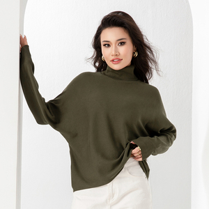 Fabricantes de Prendas de Punto, Suéter Casual Elegante Personalizado para Mujer de Oficina, con Mangas de Murciélago, Suéter de Punto para Mujer - Product Image 3