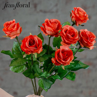Vente en gros de fleurs artificielles modernes en soie, roses réalistes faites à la main, 46 cm, rouge/rose/blanc/vert/abricot, pour mariage, événements, décoration de la maison