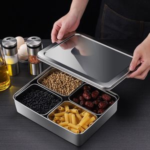 Caja de Especias Japonesa Yakumi de 4, 6 y 8 Compartimentos, Caja de Condimentos de Acero Inoxidable, Tarro de Especias <span class=keywords><strong>Bento</strong></span>, Caja de Condimentos con Tapa - Product Image 3