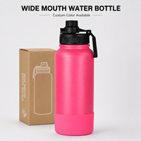 Offre Spéciale – Bouteille d'eau isotherme en acier inoxydable à double paroi de 18 oz et 32 oz avec bouchon à vis à large ouverture pour la gym, personnalisable avec logo