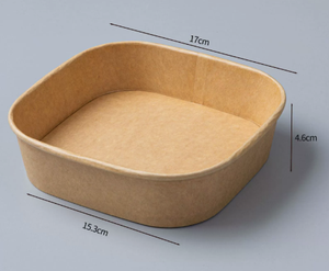 Caja de Comida Desechable de Papel Kraft Grueso AA, Diseño Cuadrado Ligero, Resistente al Aceite y al Agua, para Llevar, Ensaladas, Bento, con Tapa para Restaurante - Product Image 3