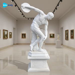 Estatua Clásica de Mármol de Discóbolo de Miron, Diseño Europeo Hecho a Mano, para Uso en Interiores, Jardines e Iglesias - Product Image 3