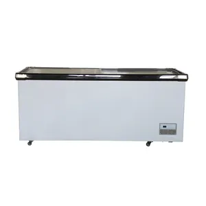 Factory direct sales frozen food display freezer deep freezer horizontal chiller island refrigerator