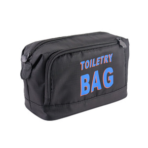 2026 Wholesale National Two-Layer Custom Logo Travel for Storage <b>Bags</b> Zipper Cosmetic Makeup Microfiber Polyester wash <b>bags</b> - Product Image 6