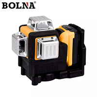 Niveau laser de haute qualité à 12 lignes, lumière verte horizontale, mesureur de niveau extérieur, 3 côtés * 360 degrés verticaux, batterie au lithium 12V