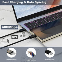 Chargeur de téléphone USB-C double ultra-rapide 45W avec câble Type-C de 3 m pour Apple iPhone 17/Pro/Pro Max/17 Air